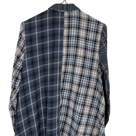 ⭐️2/$20 J Jill Plaid Multi Plaid Patchwork Button Down Tunic Flannel Blouse - Picture 13 of 16